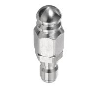sourcing map Pressure Washer Sewer Nozzles 1/4" Quick Connect 5000 PSI Stainless Steel Drain Blaster Rotating Button Nose Fixed Cleaning Water Hose Jet for Drain Cleaning Hose