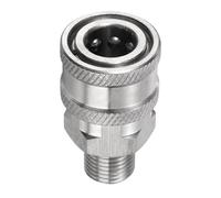 sourcing map Pressure Washer Sewers Nozzles 1/4" Quick Connect 5000 PSI Stainless Steel Drain Blaster Rotating Button Nose Fixed Cleaning Water Hoses Jet for Drain Cleaning Hose