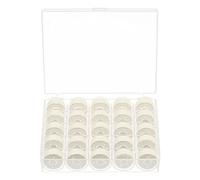 sourcing map Prewound Bobbin Thread Set Standard Sizes with 25 Compartments Box for Embroidery and Sewing Machine, Light Beige