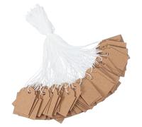 sourcing map Price Tags 0.98"x0.59", Writable Labels Display Label Hang Tag with Elastic String for Clothing Homemade Pricing,(Brown, Pack of 200)