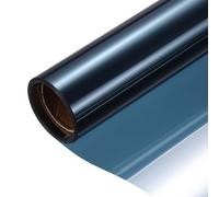 sourcing map Privacy Window Film, PET One-Way Mirror Window Tint Reflective Heat Control Self-Adhesive Cling Glass for Home Office Daytime Privacy Protection, Light Blue Silver(60cm x 300cm)