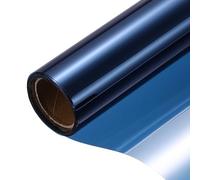 sourcing map Privacy Window Film, PET One-Way Mirror Window Tint Reflective Heat Control Self-Adhesive Cling Glass for Home Office Daytime Privacy Protection, Dark Blue Silver(23.6"x9.8 Ft)