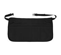 sourcing map Professional Waterproof Cleaning Apron 11.8"x21.7" Adjustable Waist Belt Waitress Waiter Short Aprons with 5 Pockets for Cleaning Work of House Hotel, Black