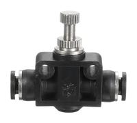 sourcing map PSA-1/4 Air Flow Control Valve Push to Connect Fitting 1/4" OD x 1/4" OD in-Line Speed Controller Union Straight for Semi Truck Trailers Air Brake System, Black