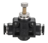 sourcing map PSA-5/16 Air Flow Control Valve Push to Connect Fitting 1/4" OD x 1/4" OD in-Line Speed Controller Union Straight for Semi Truck Trailers Air Brake System, Black