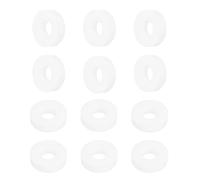 sourcing map PTFE Flat Washers, 12Pack 12mm OD 5mm ID 3mm Thick Sealing Spacer Gasket Ring for Faucet Pipe Hose Bolt Machinery, White