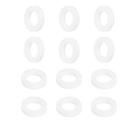 sourcing map PTFE Flat Washers, 12Pack 16mm OD 10mm ID 3mm Thick Sealing Spacer Gasket Ring for Faucet Pipe Hose Bolt Machinery, White