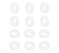 sourcing map PTFE Flat Washers, 12Pack 16mm OD 8mm ID 3mm Thick Sealing Spacer Gasket Ring for Faucet Pipe Hose Bolt Machinery, White