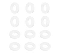 sourcing map PTFE Flat Washers, 12Pack 18mm OD 10mm ID 3mm Thick Sealing Spacer Gasket Ring for Faucet Pipe Hose Bolt Machinery, White