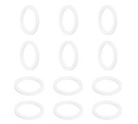 sourcing map PTFE Flat Washers, 12Pack 39mm OD 30mm ID 3mm Thick Sealing Spacer Gasket Ring for Faucet Pipe Hose Bolt Machinery, White