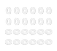sourcing map PTFE Flat Washers, 24Pack 12mm OD 5mm ID 2mm Thick Sealing Spacer Gasket Ring for Faucet Pipe Hose Bolt Machinery, White