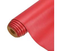 sourcing map PU Faux Leather Fabric Nappa Grain 0.4 Yards Length 54"x14"x0.04" Soft Synthetic Leather Material Sheets 1mm Thick for Bags DIY Crafts, Red