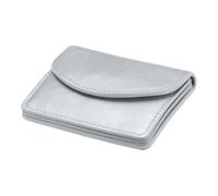 Sourcing Map PU Leather Business Card Case, Women's Silver Tone Wallet with Magnetic Closure, 3 Compartment, 10-25 Cards, Gift for Ladies