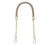 sourcing map PU Leather Chain Purse Strap, 24.4 Inch Braided Purse Handle Replacement for Handbags Underarm Bag Tote (Taupe, Light Gold Buckle)
