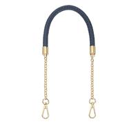 sourcing map PU Leather Chain Purse Strap, 24.4 Inch Braided Purse Handle Replacement for Handbags Underarm Bag Tote (Deep Blue, Light Gold Buckle)