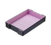 sourcing map PU Leather Dice Tray, Rectangle Magnetic Folding Velvet Portable Folding Dice Rolling Tray for Table Games Keys Wallet Watch Coin, Glitter Light Purple