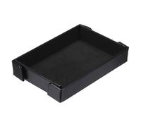 sourcing map PU Leather Dice Tray, Rectangle Magnetic Folding Velvet Portable Folding Dice Rolling Tray for Table Games Keys Wallet Watch Coin, Black