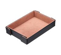 sourcing map PU Leather Dice Tray, Rectangle Magnetic Folding Velvet Portable Folding Dice Rolling Tray for Table Games Keys Wallet Watch Coin, Peach Red
