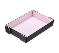 sourcing map PU Leather Dice Tray, Rectangle Magnetic Folding Velvet Portable Folding Dice Rolling Tray for Table Games Keys Wallet Watch Coin, Glitter Pink