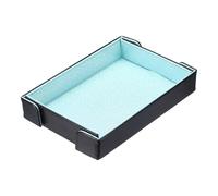 sourcing map PU Leather Dice Tray, Rectangle Magnetic Folding Velvet Portable Folding Dice Rolling Tray for Table Games Keys Wallet Watch Coin, Glitter Cyan