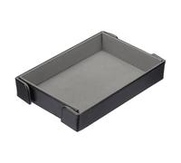 sourcing map PU Leather Dice Tray, Rectangle Magnetic Folding Velvet Portable Folding Dice Rolling Tray for Table Games Keys Wallet Watch Coin, Gray