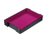 sourcing map PU Leather Dice Tray, Rectangle Magnetic Folding Velvet Portable Folding Dice Rolling Tray for Table Games Keys Wallet Watch Coin, Rose Red