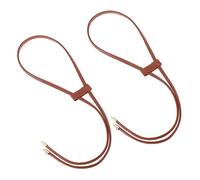 sourcing map PU Leather Drawstring, 2Pcs 85.5cm/33.7" Detachable Pull String Purse Strap Bunches Pocket Accessories for Bucket Bag Shoulder Bag (Brown)