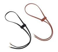 sourcing map PU Leather Drawstring, 85.5cm/33.7" Detachable Pull String Purse Strap Bunches Pocket Accessories for Bucket Bag Shoulder Bag (Brown/Black)