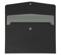sourcing map PU Leather File Folders, A4 Envelope Folder File Document Storage Bag Portable File Folder Organizer Case with Button Closure for Office Business(Dark Black)