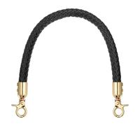 sourcing map PU Leather Handbag Handles, 35cm/14 Short Braided Purse Strap Replacement with Buckle, Leather Shoulder Bag Straps Purse Handles for Underarm Crochet Bags DIY Making, Black