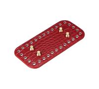 sourcing map PU Leather Knitting Purse Bottom, 5.1 x 2.4 Inch Alligator Grain Rectangle Crochet Bag Bottom Base Pad for Knitting Crochet Tote Bag Handbag Purse Making, Red