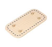sourcing map PU Leather Knitting Purse Bottom, 6.3 x 3.1 Inch Alligator Grain Rectangle Crochet Bag Bottom Base Pad for Knitting Crochet Tote Bag Handbag Purse Making, Beige