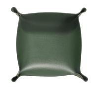 sourcing map PU Leather Valet Tray Unisex Folding Small Catchall Tray Portable Entryway Table Tray Nightstand Bedside Desk Tray for Key Wallet Watch Coin Jewelry Dice, Green