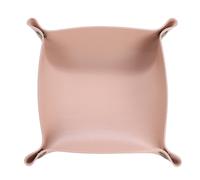 sourcing map PU Leather Valet Tray Unisex Folding Small Catchall Tray Portable Entryway Table Tray Nightstand Bedside Desk Tray for Key Wallet Watch Coin Jewelry Dice, Pink
