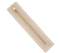 sourcing map PU Leather Zipper, 10.6"x2.3" Sewing Coil Bulk Zipper Frame Replacement for Crochet Handbag Purse Shoes Jeans DIY Craft Accessories, Beige