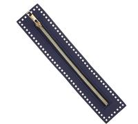 sourcing map PU Leather Zipper, 10.6"x2.3" Sewing Coil Bulk Zipper Frame Replacement for Crochet Handbag Purse Shoes Jeans DIY Craft Accessories, Dark Blue