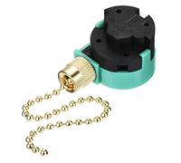 sourcing map Pull Chain Switch 3 Speed 4 Wire Replacement for Ceiling Fan Lamp Light Green Gold