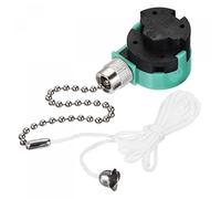 sourcing map Pull Chain Switch 3 Speed 4 Wire Replacement with Extension String for Ceiling Fan Lamp Light Green Silver
