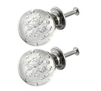 sourcing map Pull Knob 30mm Dia. Aluminum Alloy Acrylic Glass Cabinet Pulls Drawer Knobs Clear 2pcs
