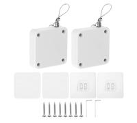 sourcing map Punch-Free 800g Automatic Sliding Screen Door Closer, Multifunctional Storm Sensor Door Closer with Steel Drawstring for Bedroom Storm Bathroom Study Room (White Pack of 2)