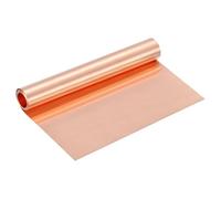 sourcing map Pure Copper Sheet Roll, 0.05mm 29Ga Thick T2 Copper Flashing 3050mm x 254mm/10Ft x 10in Copper Strip Soft Copper Metal Foil Plate for Craft Electrical House Repair