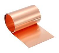sourcing map Pure Copper Sheet Roll, 0.2mm 24Ga Thick T2 Copper Flashing 1530mm x 102mm/5Ft x 4in Copper Strip Soft Copper Metal Foil Plate for Craft Electrical House Repair