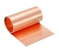 sourcing map Pure Copper Sheet Roll, 0.2mm 24Ga Thick T2 Copper Flashing 1530mm x 150mm/5Ft x 6in Copper Strip Soft Copper Metal Foil Plate for Craft Electrical House Repair