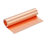 sourcing map Pure Copper Sheet Roll, 0.4mm 26Ga Thick T2 Copper Flashing 1070mm x 305mm/3.5Ft x 12in Copper Strip Soft Copper Metal Foil Plate for Craft Electrical House Repair