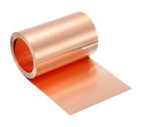 sourcing map Pure Copper Sheet Roll, 0.4mm 26Ga Thick T2 Copper Flashing 3050mm x 102mm/10Ft x 4in Copper Strip Soft Copper Metal Foil Plate for Craft Electrical House Repair