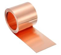 sourcing map Pure Copper Sheet Roll, 0.5mm 24Ga Thick T2 Copper Flashing 1530mm x 51mm/5Ft x 2in Copper Strip Soft Copper Metal Foil Plate for Craft Electrical House Repair