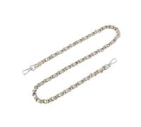 sourcing map Purse Chain Strap, 24" Leather Iron Flat Chain Strap Handbag Chains Purse Straps for Shoulder Bags Replacement Strap (Gold Strap + Silver Chain)
