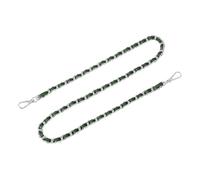 sourcing map Purse Chain Strap, 32" Leather Iron Flat Chain Strap Handbag Chains Purse Straps for Shoulder Bags Replacement Strap (Green Strap + Silver Chain)