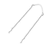 sourcing map Purse Chain Strap, 47" Leather Iron Flat Chain Strap Handbag Chains Purse Handles Shoulder Replacement Strap, White Strap Silver Chain