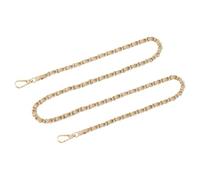 sourcing map Purse Chain Strap, 47" Leather Iron Flat Chain Strap Handbag Chains Purse Straps for Shoulder Bags and Cross Body Bags Replacement Strap (Khaki Strap + Gold Chain)